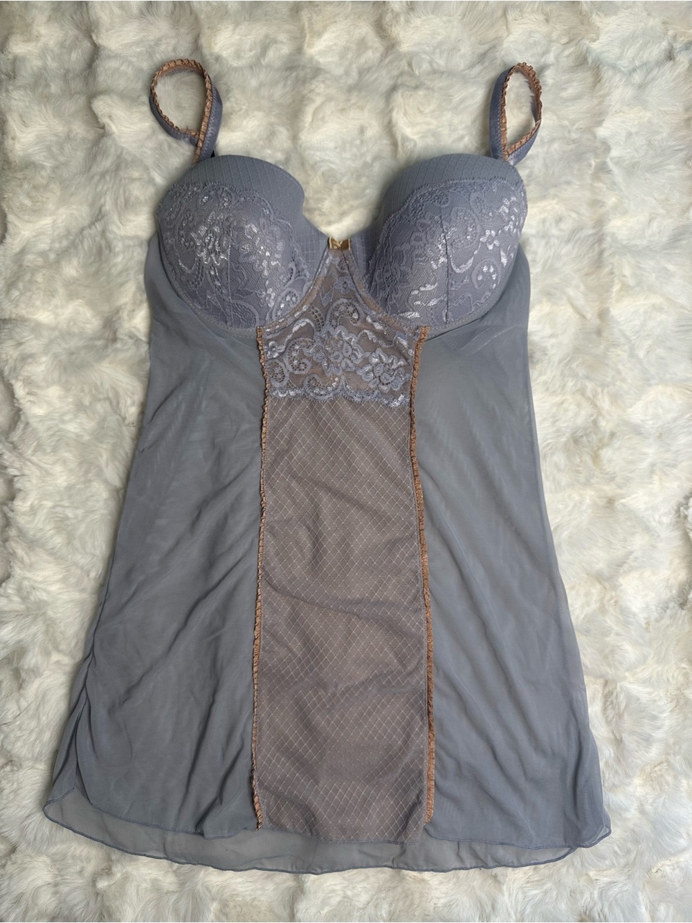 Sheer Lace Babydoll Essential Chemise - Women's Intimates - Picture 2 of 4